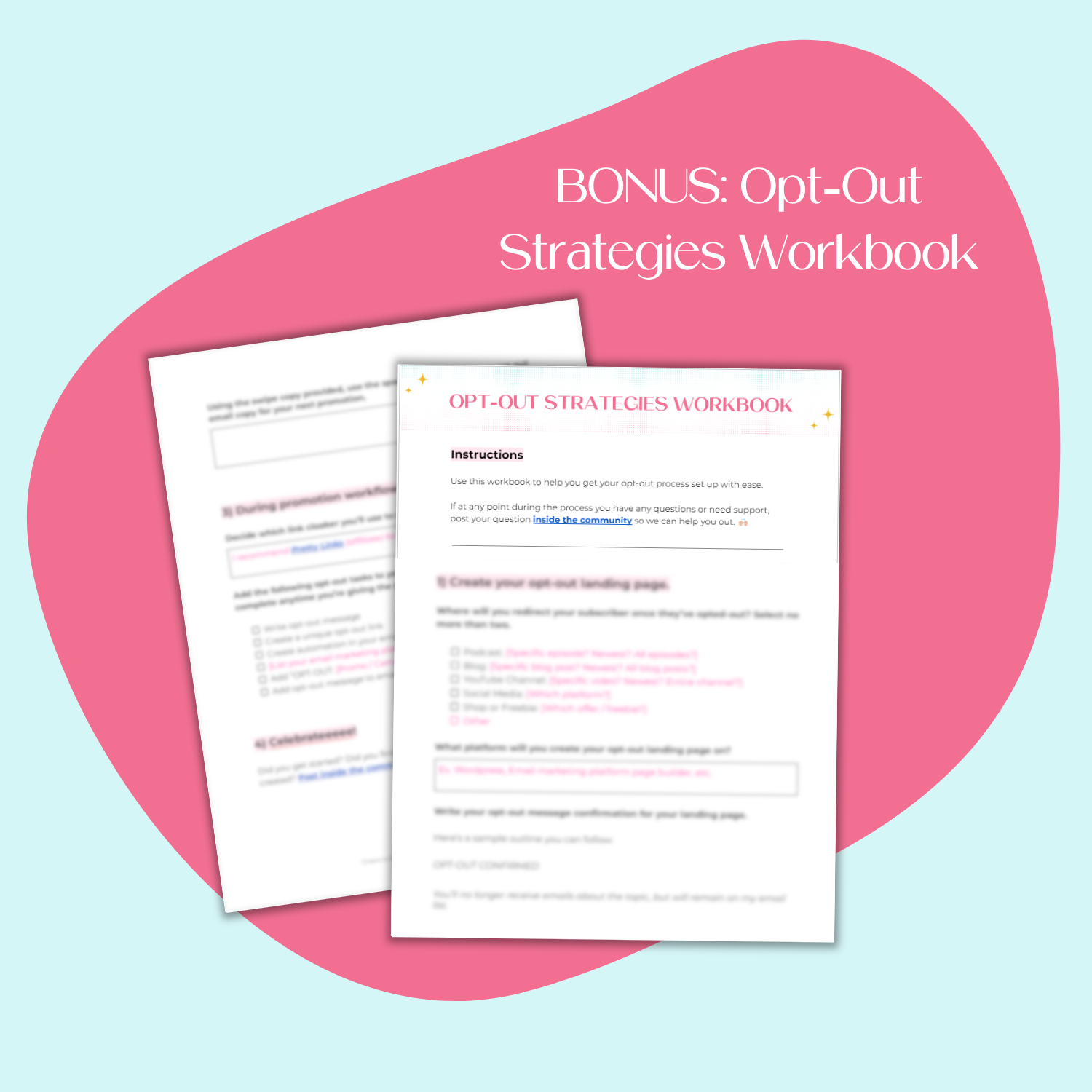 A document mockup displaying the Google Doc Workbook bonus.