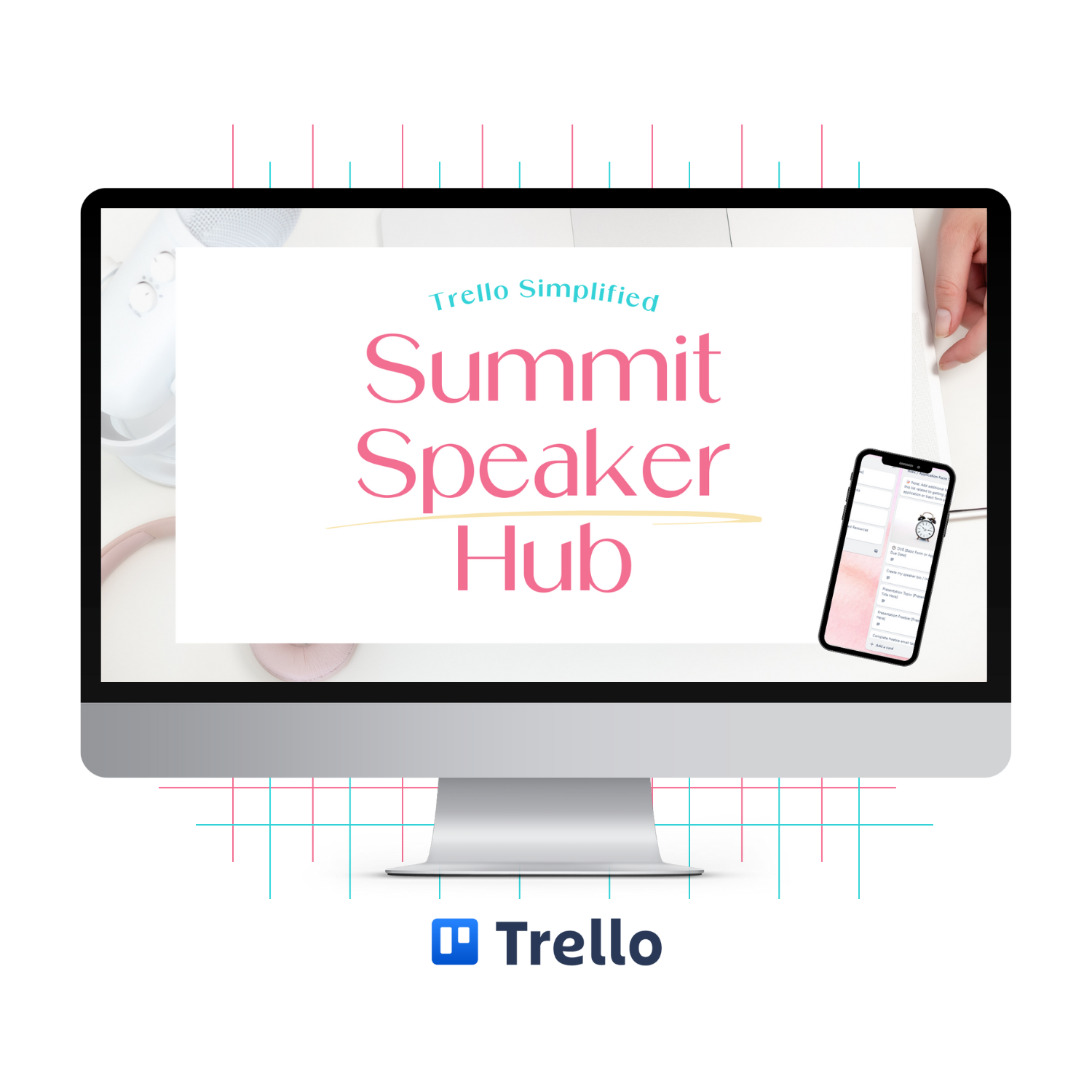A monitor mockup displaying the Summit Speaker Hub to help you stay organized as a summit speaker.