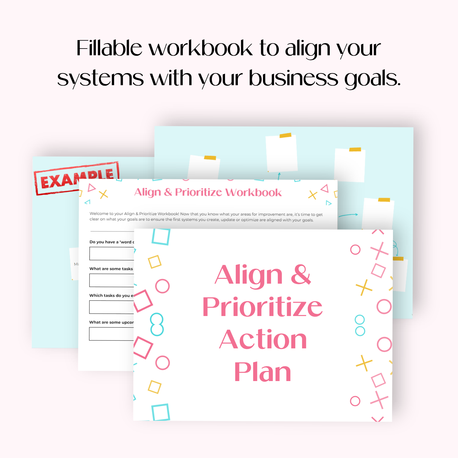 A fillable Align and Prioritize Action Plan workbook to streamline business systems, included in the Systems Reset Kit.