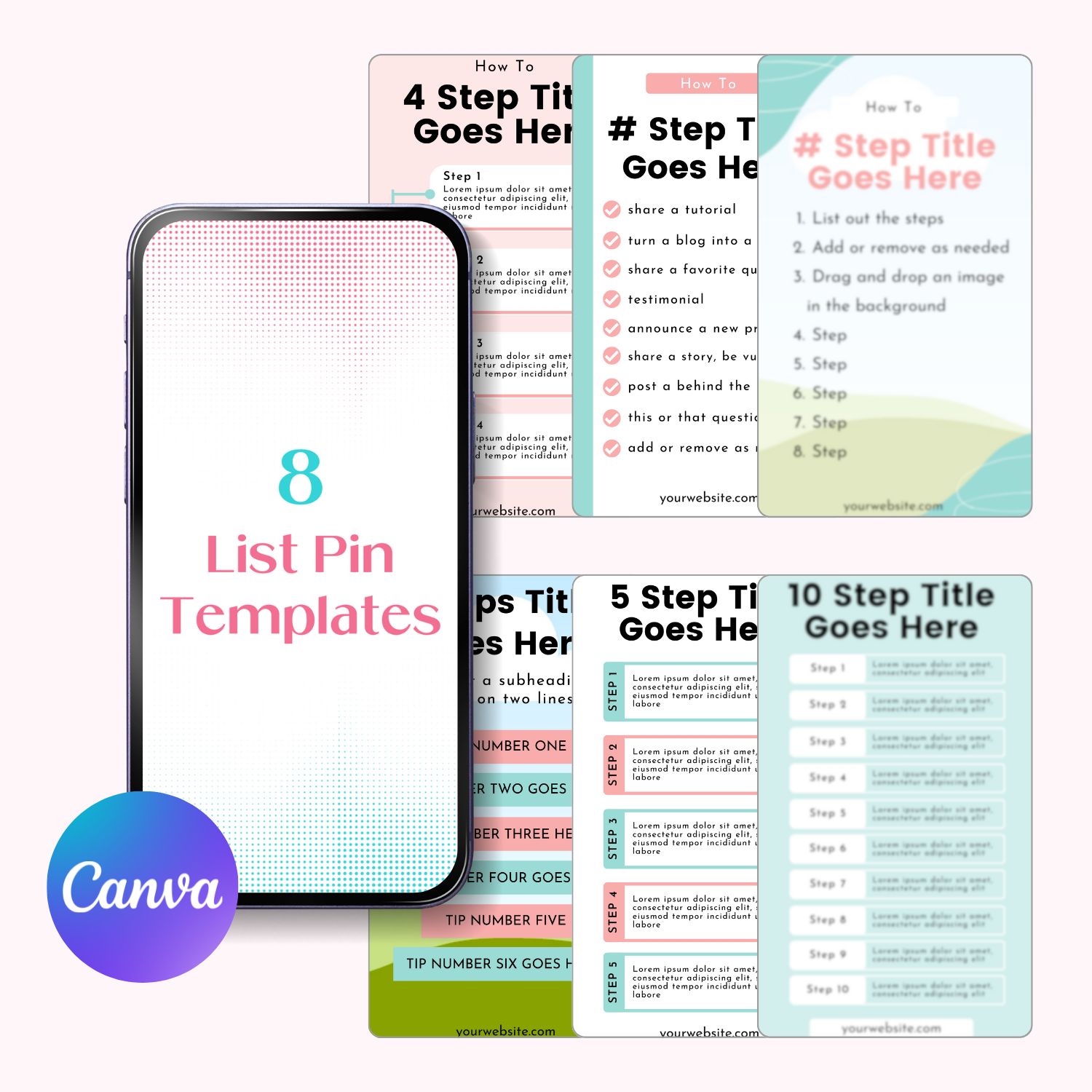 Pinterest List Pin Templates – Cheerful Productivity Shop