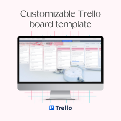 A monitor mockup displaying the customizable Course Creation Workflow Trello board template.