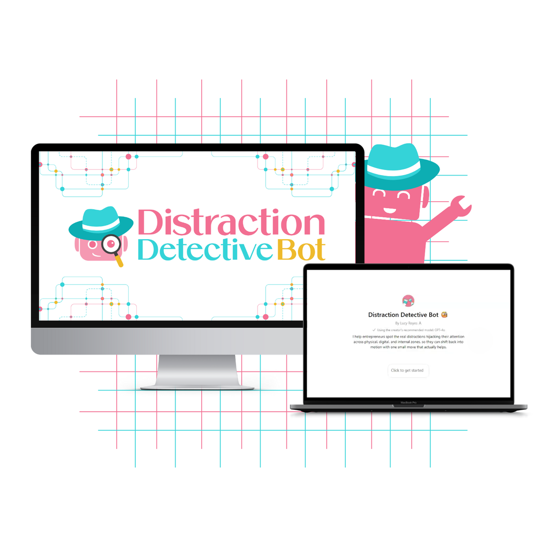 Distraction Detective Bot demonstrating personalized guidance that adapts to user responses, helping manage distractions and interruptions with customized micro-shifts and mindset tips.