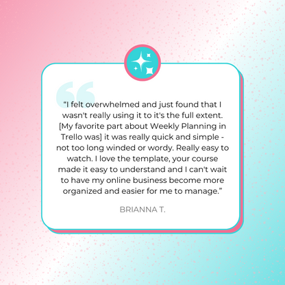 A testimonial graphic that says, “I felt overwhelmed and just found that I wasn&
