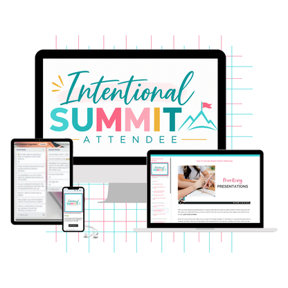 The Intentional Summit Attendee course shown across desktop, tablet, and mobile devices.