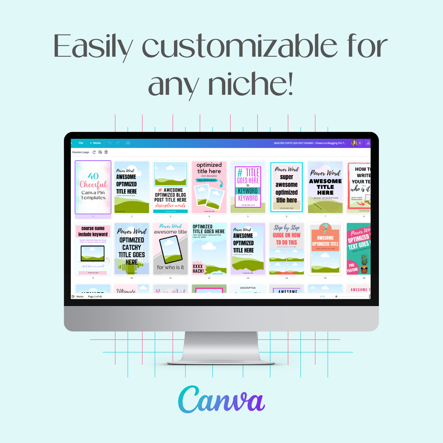 40 Cheerful Canva Pin Templates – Cheerful Productivity Shop