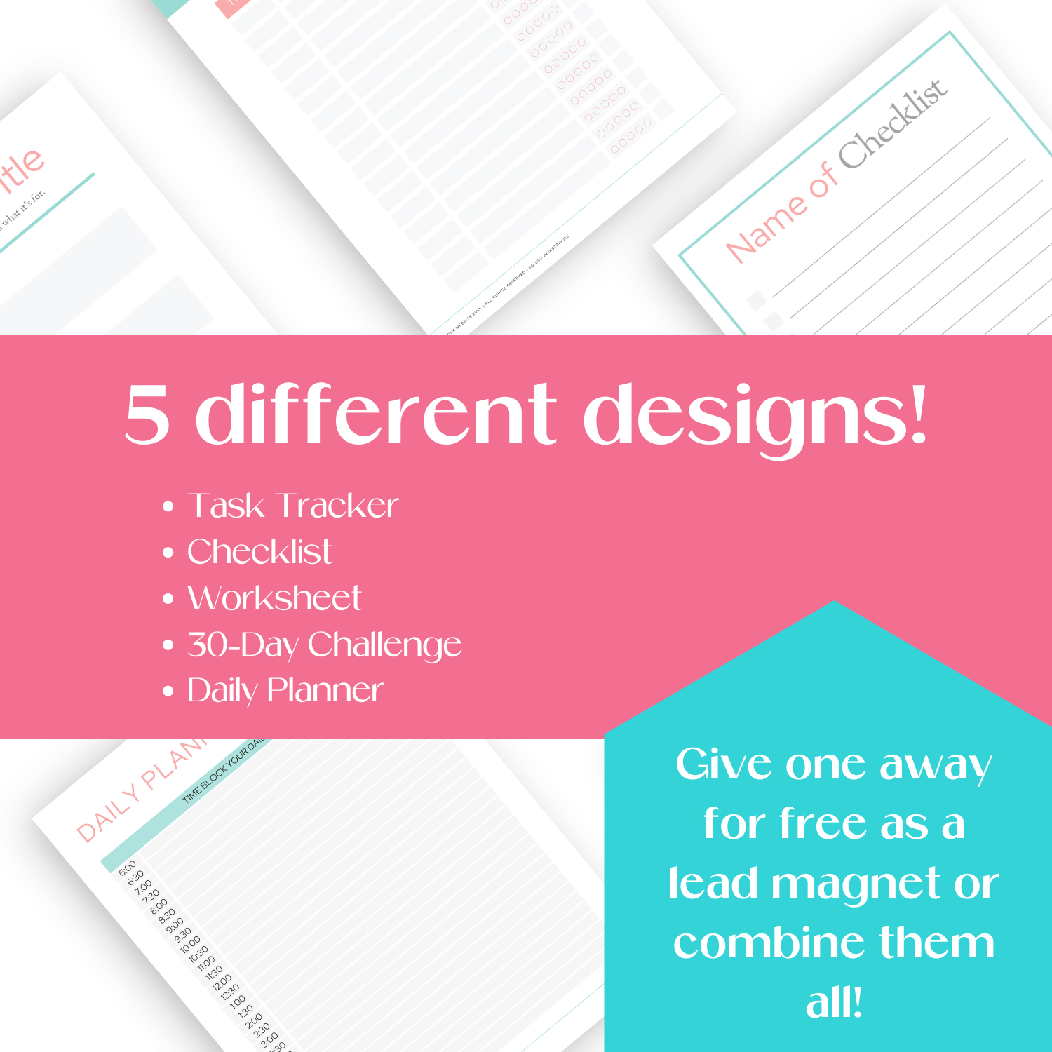 A grid mockup displaying the different Canva Lead Magnet Templates designs.